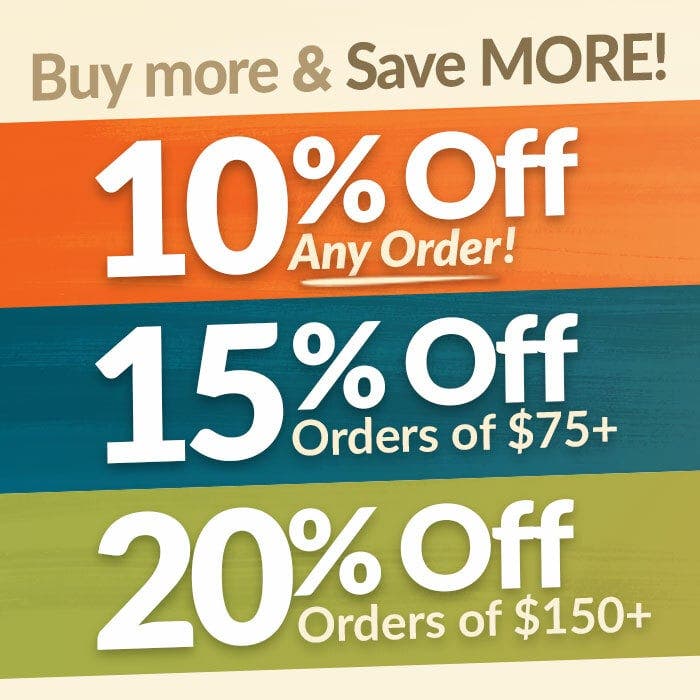 Save 10% off any order, save 15% off $75 orders, and save 20% off $150 orders with promo code MAY25G1